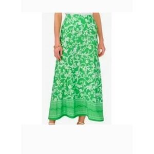 VINCE CAMUTO Floral Green Maxi Skirt, Sz XS